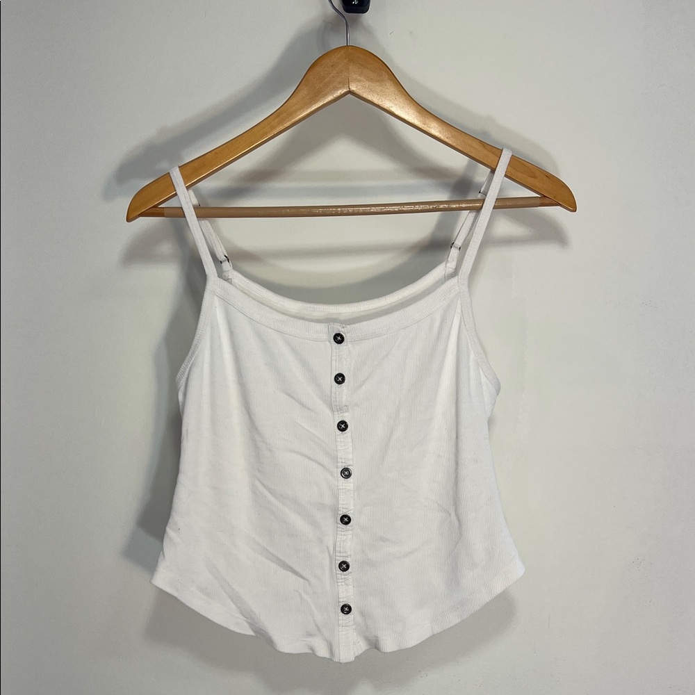 Pilcro Elegant White Button-Down Camisole